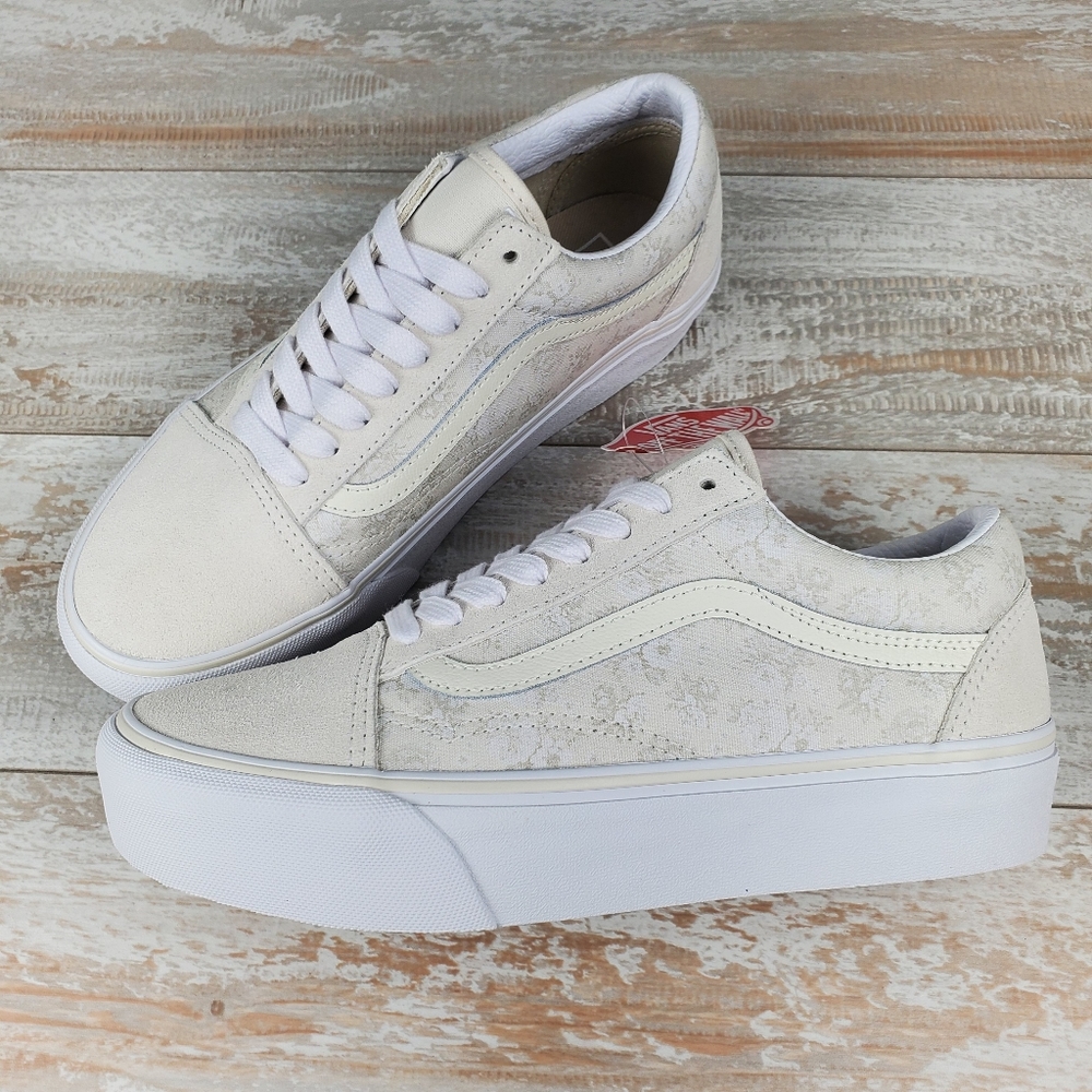 Vans Old Skool Platform Tonal Floral Marshmallow